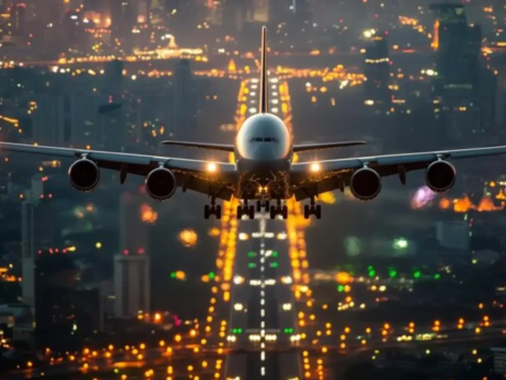 airbus landing at bagnkok international airport