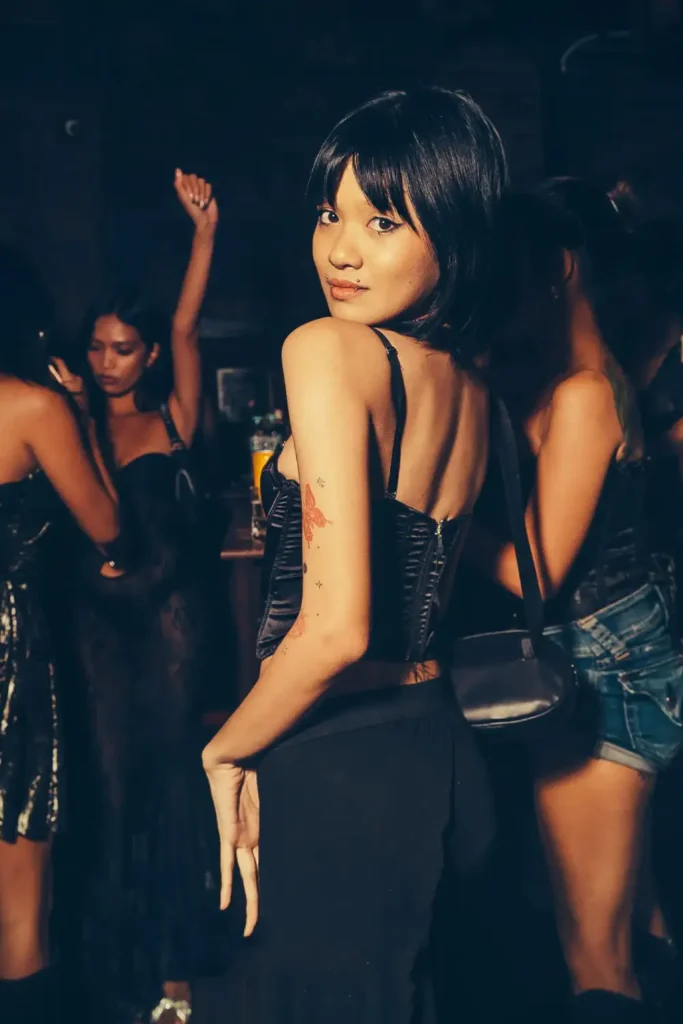 beautiful thai girls in a nightclub