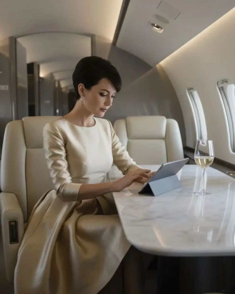 elegant passenger seated