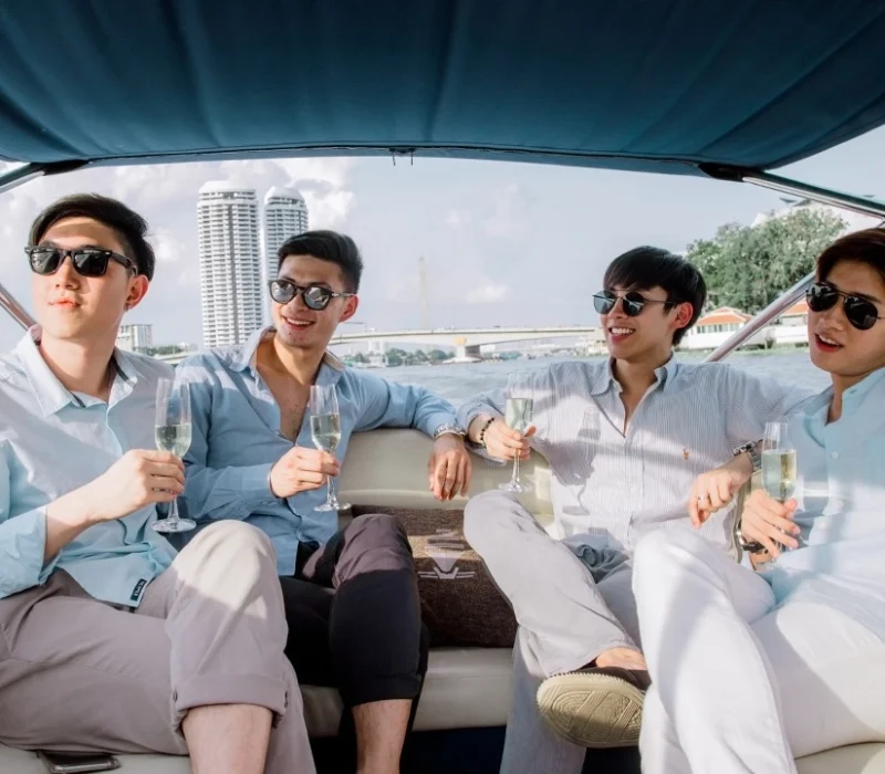 bacehelor party on a yacht in Bangkok