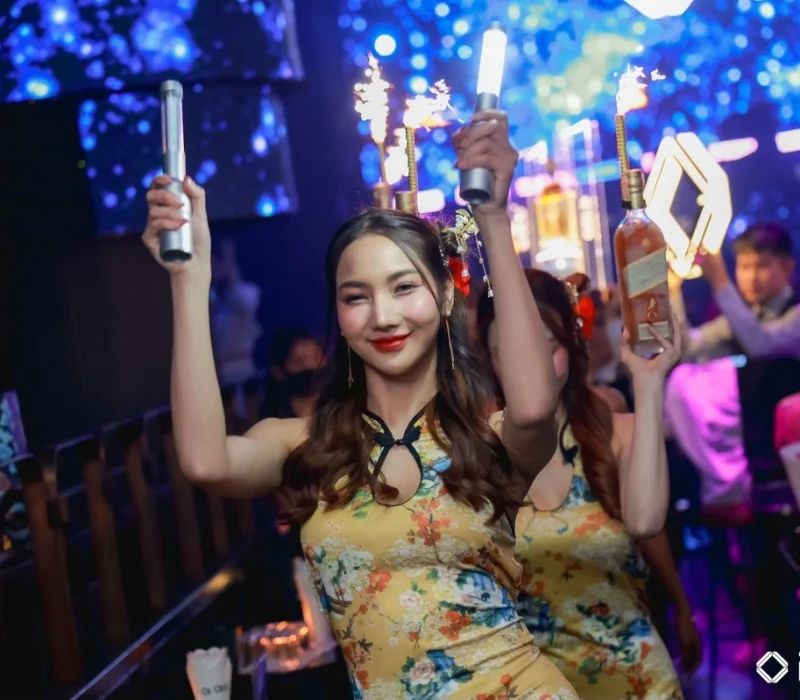 VIP table at Onyx nightclub in Bangkok