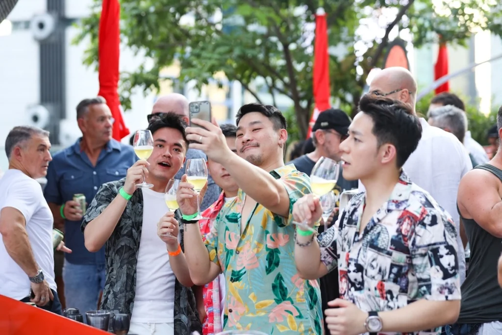 group of men at a vip pool party bangkok