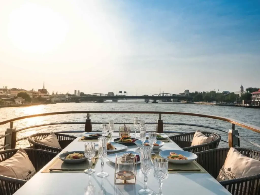 luxury sunset cruise on chopraya river on vip yacht