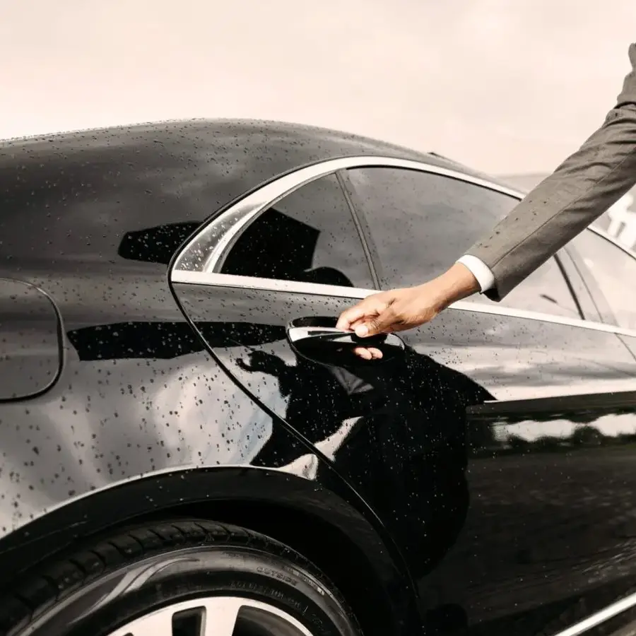 opening an exclusive vip car during airport transfer in bangkok