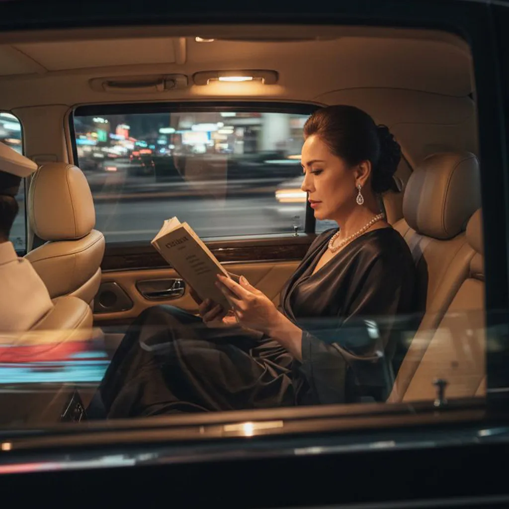 premium limousine travel experience in bangkok at night