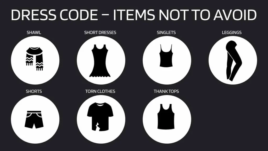 things to avoid to wear at temple in thailand in general