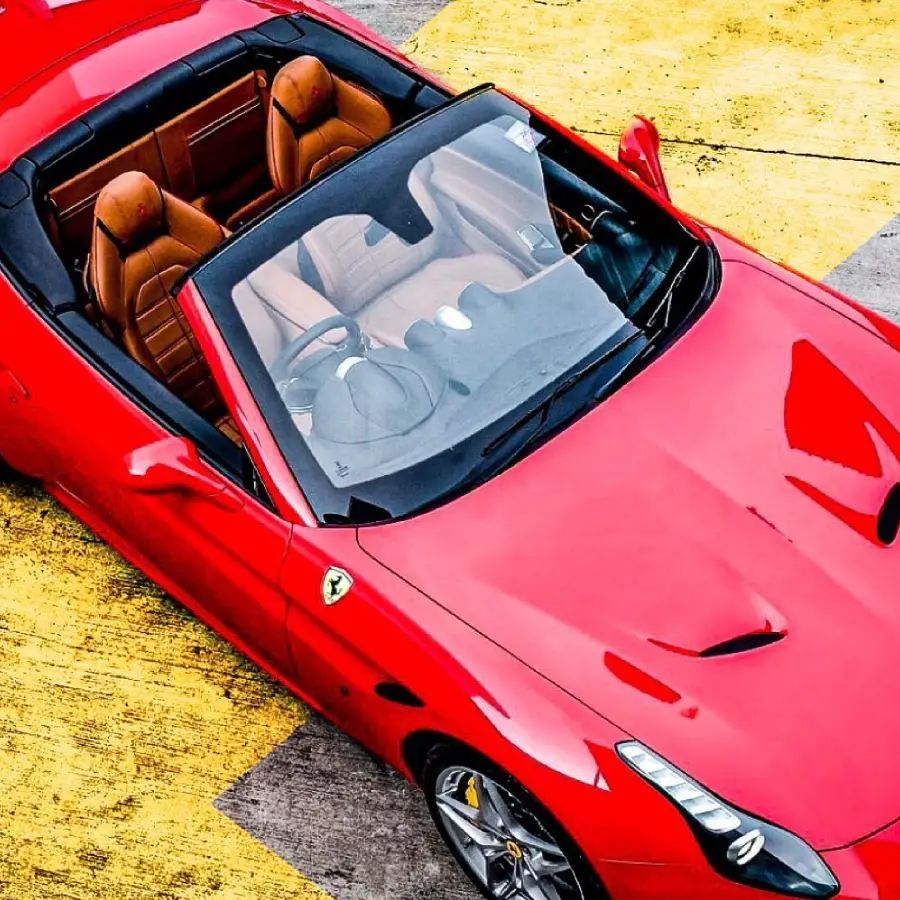 top view ferrari convertible in bangkok