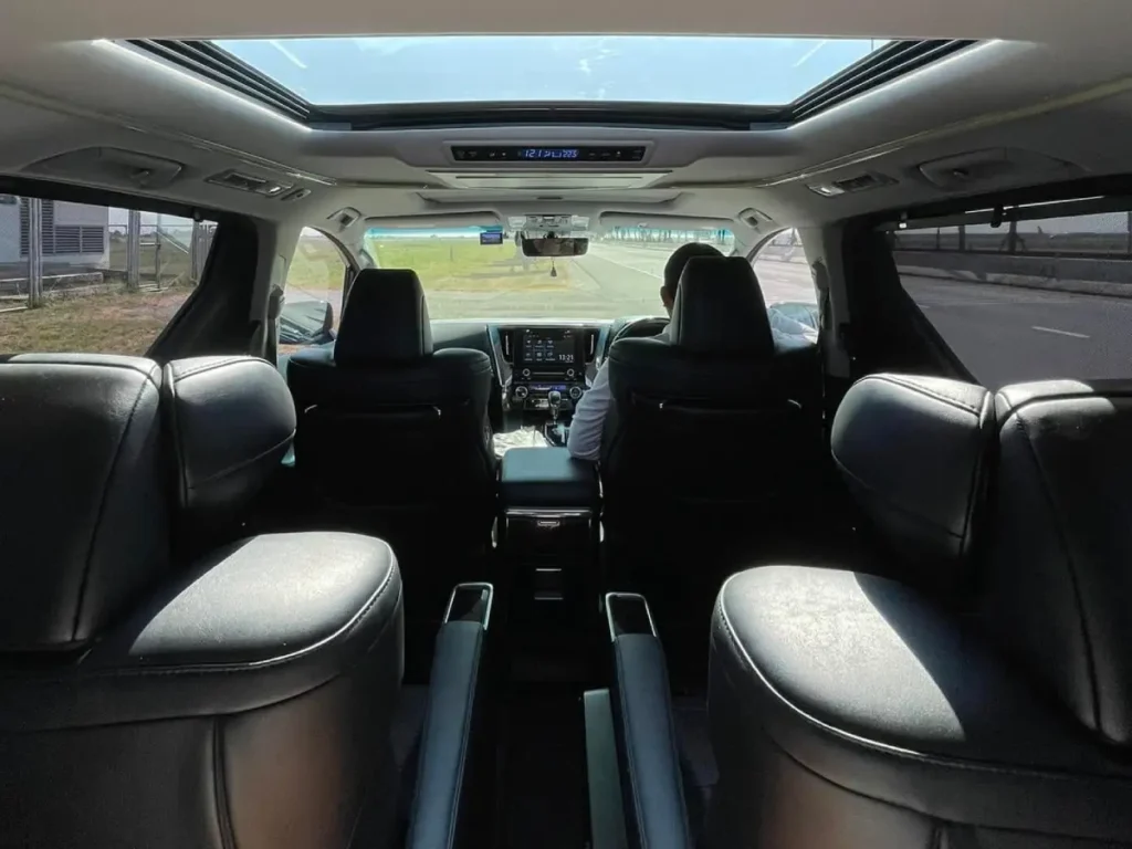 toyota alphard luxury interior with sun roof in bangkok