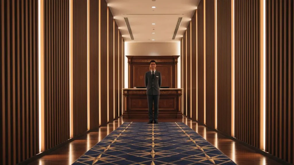 vip concierge services in bangkok with host waiting in corridor